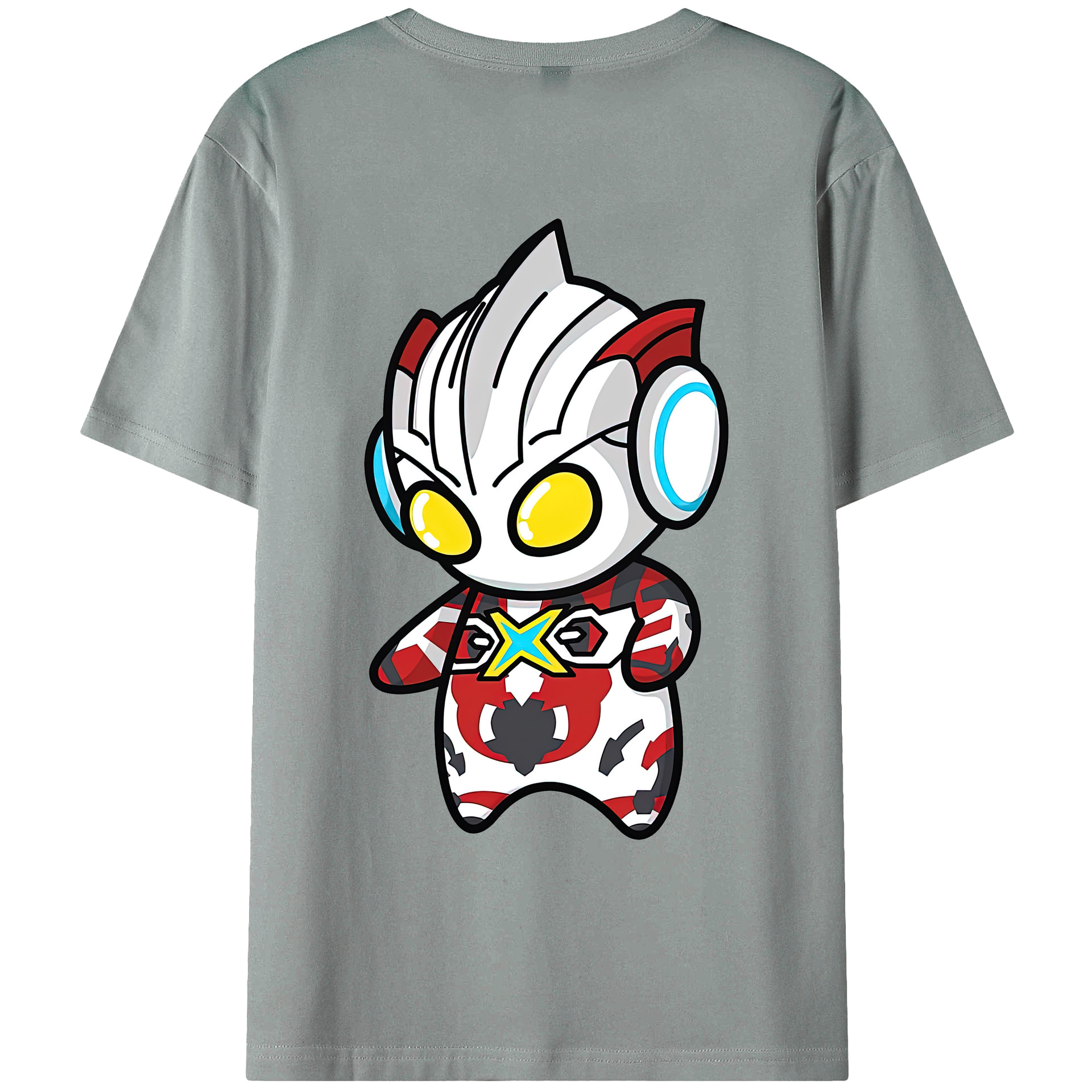 （画像用） ウルトラマン Ultraman 綿100％ メンズ半袖Tシャツ（バックプリント） 通気性